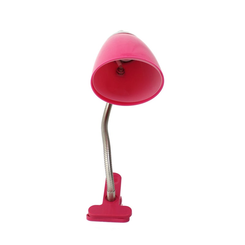 Simple Designs LD2001-PNK Flossy Flexible Gooseneck Desk Lamp Clip Light, for Desks, Nightstands, Reading, Pink - Image 2